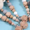 Stroller Parts 57EE Toy Clip-on Infant Handmade Woods Beads Cartoon Animal Pendant Perfect For Bedside Crib