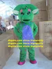 Mascot Costume Fancy Green Barneys vän Dragon Dinosaur Phytodinosauria Dino Loong Mascotte med mycket hår nr 233 gratis fartyg