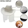 Boinas brancas de diamante de diamante cowboy chapéu de férias eventos de festa carnaval para mulheres meninas com tocar vestido caps w8n0