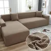 Sandalye, oturma odası için düz renkli köşe kesit kanepesi elastik kanepe kapağı streç havlu l şekli 2 adet slipcovers satın al