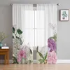 Vorhang Rote Rose Blume Tüll Vorhänge für Schlafzimmer Home Decor Wohnzimmer Küche Voile Blinde Vorhänge