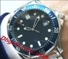 Relógio masculino automático Mechical Blue Dial 007 moldura de cerâmica james bond aqua masculino relógios master preto aço inoxidável relógios masculinos relógios de pulso caixa original