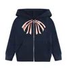 Felpe di design per bambini Abbigliamento per bambini Capispalla Felpe con cappuccio Ragazzi Ragazze Scozzese Cotone britannico Caldo Autunno e inverno Cerniera Cappotto per bambini