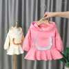 Mädchen Kleider Menoea Kleinkind Mädchen Kleidung 2022 Kinder Nette Gestrickte Mesh Patchwork Prinzessin Kleid Kinder Langarm Kleidung