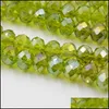 Glass 8Mm Ab Color Crystal Rondelle Beads 4Mm Glass Loose 145Pcs/Lot Diy Natural Stone Spacer 48 Faceted Beading Czech Jewelry Mater Dhh9U