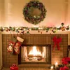 Saiten in der Innenkettenleuchte f￼r Weihnachtsbatterie -Lampe mit roten Bells Kiefernnadeln Kegel dekoratives Licht