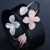 Charm Bracelets ERLUER Fashion Flower Open Cuff For Women Girl Zircon Crystal Wedding Engagement Adjustable Jewelry Bracelet Bangle