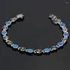 Charm Armband JLB-172 Elegant Opal Gem Armband Round Pattern RoyalBlue Friendship Bangles For Women Bijoux Party Accessory