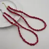 Collier de perles de corail rouge naturel irrégulier collier de perles artificielles en vrac pour bijoux cadeau de fête 6x12mm-7x13mm