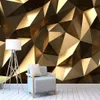 GRANDE MURAL MURAL 3D PAPIER MODERNE MODERNE CRÉATION 3D Espace d'extension Golden Solid Géométrique Mur TV Mur Decor Deep 5D Rossed205Z9957495