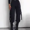 Pantalon femme couleur unie coupe ample taille haute Cargo pantalon long avec multi-poches 2022 Streetwear noir/vert Ary/kaki
