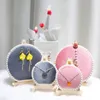 Jewelry Pouches Fashion Round Velvet Holder Earrings Wooden Fabric Storage Display Stand For Necklaces