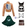 Attack on Titan Shingeki No Kyojin Cosplay Costumes Set Recon Corps Leather Shorts Harness Belt Apron Rok Scouting Legion Cape J220720