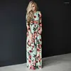 Casual Dresses Women Summer Long Dress Floral Print Boho Beach Tunic Maxi Sundress Vestidos de Festa xxxl 2022