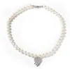 Iced Out Drip Heart Pearl hanger ketting dames mode -accessoires kubieke zirconia gesimuleerde diamanten ketting