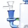 Groothandel unieke waterpijpen 7 inch mini bongs matrix perc bong side -nek rookpijp heady glazen waterleidingen 14 mm gewricht kleine olie dab rigs met kom