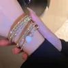 Bracelets de charme Cifbuy Luxe Couleur Cristal Tennis Pour Femmes Perle Bowknot Zircone Cubique Strass Perle Chaîne Partie Fine Bijoux