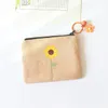Coréen Floral porte-monnaie toile Mini sac femmes changer sacs à main serviette hygiénique pochette filles petit portefeuille petits sacs de rangement cosmétiques