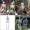 Decoração de festa Halloween prop esqueleto humano FL Tamanho Skl Hand Life Body Anatomy Model Decor Assombrado Casa Adeços ósseos Decoração de Cabeça Dhlxl