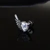 Antique Stainless Steel Angel Wings Stud Earring Heart Zircon Diamond Ear Rings for Men Women Hip Hop Punk Fine Fashion Jewelry