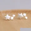 Stud Stud 925 Sterling Sier Star -oorbellen voor vrouwen Elegante bruiloft sieraden Pendientes Mujer Moda 2021 Brincos EH907 Drop Delivery Dhr4H