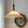 Lampada a sospensione vintage in tessuto per tavolo da pranzo e soggiorno - Lampada a sospensione a LED dal design retrò per illuminazione interna di camera da letto, bar e cucina