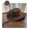 Boinas de chapéu de jazz retro largo Basin Basin Caps Vintage Western Cowboy All-Match Surprise Gifts Para namorado namorada Unisex