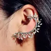 Ryggar örhängen 2022 Ear Hook For Women Girl Crystal överdriven utan permansk örhänge Metal Leaf Fake Piercing Cuff