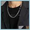 Chains Chains Stainless Steel Double Layer Punk Necklace For Men Women Hip Hop Cross Metal Link Statement Chain Neklace Fashion Stre Dhmqu