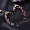 Kulak manşet klipsleri sarar kelebekler nocuffs kanat elf düğün dilli peri kristal jewelryzircon elfler 2211072268302