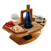 Portabla servis tr￤bord utomhus picknick vinbord med handtag sm￥ f￤llbara strandbord inf￤llbara ben snacks ostbricka