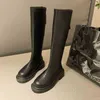 Bottes robe chaussures marque femmes hiver long genou haute luxe Chelsea plate-forme fermeture éclair bout rond grosses Botines De Mujer