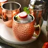 Mugs Moscow Mule Mug Tweezers Cup 600ml304 Stainless Steel Hammer Spot Light Body Coated Copper-plated Black Cocktail Glass