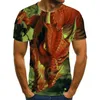 Мужские рубашки T 2022 3D Printing Симпатичная драконская панк-гот унисекс с коротким рукавом Персонализированный круглый пуловер шее xxs-6xl негабаритная футболка