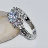 Модные серебряные кольца для женщин мода белые камни циркона кольцо свадебные украшения свадебные украшения