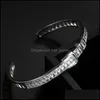 Bangle Bangle Sparkling Inlaid Trapezoidal Baguette Crystal Belt Buckle C Shape Drop Delivery Smycken Armband DHPPI