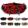 2 Bred Sharp Spiked Studded Leather Dog Collars Pitbull Bulldog Big Dog Collar Justerbar för medelstora stora hundar Boxer S M L XL P089379595