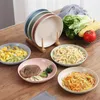 Dinnerware Sets 25cm High Quality Dinner Plate Wheat Straw Solid Color Fruit Dishes Tableware Bone Dish Eco Friendly Unbreakable