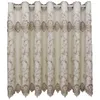 Curtain Sunshade Half-curtain Countryside Flower Embroidered Window Valance Lace Hem Coffee For Kitchen Cabinet Door