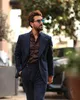 2 adet moda moda avcı düğün smokin erkekler takım elbise özel yapılmış ceket pinstripe iki düğme smokin zirveye çıkmış yaka blazer iş rahat palto ve pantolon