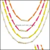 Ketten Colorf Regenbogen Frauen Halsband Geometrische Neon Emaille Kegelförmige Charme Link Kette Trendy Halskette Ketten Drop Lieferung Schmuck N Dhiko