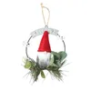 2022 new fashion Christmas Decorations Rudolph Iron Wreath Gnome Doll Door Hanging Xmas Tree Pendant For Window Decor top quality