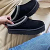 2022 Slipers de tazas para mujeres Tobog￡n de piel Classic Ultra Mini Platform Boot Tasman Slip-On Les Petites Leed Wool Blend Comfort Invierno Dise￱ador Booties 35-42