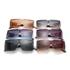 Sunglasses One Piece Shield Men Retro Flat Top Metal Frame Male Over-sized Square Glasses For Women Heavy Uv400 2022