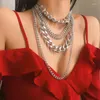Choker 2022 Kvinnliga modehalsband krage hängen trendiga chunky guldmetallkedja flera lager uttalande smycken