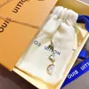 Moda Mulheres 18K Gold Bated Bated Aço inoxidável Colar de colar de designer Colares Carta de gargantilha Chain Pingente Crystal Rhinestone Jóias de casamento