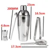 5 pièces/ensemble acier inoxydable Cocktail Shakers Bar outils boissons mélangées glace passoire Clips 350ml 550ml 750ml