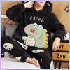 Heren slaapkleding schattige pyjama's voor mannen dikke pluche fleece pyjama sets winter coral fluweel warm flanel kleding huis pak man 221105