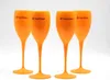 6 pièces Orange Vin Fête Champagne Coupes Verre VCP Flûtes Gobelet Champage Glace Impériale Plastique Veuve Clicquot Cups2247