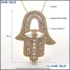 Colares pendentes 1pc mulheres jóias cúbicas de zircão com mal o olho de Horus AAA Mãos Pingentes Chain de Chain de Chain para homens Drop de dhqpe